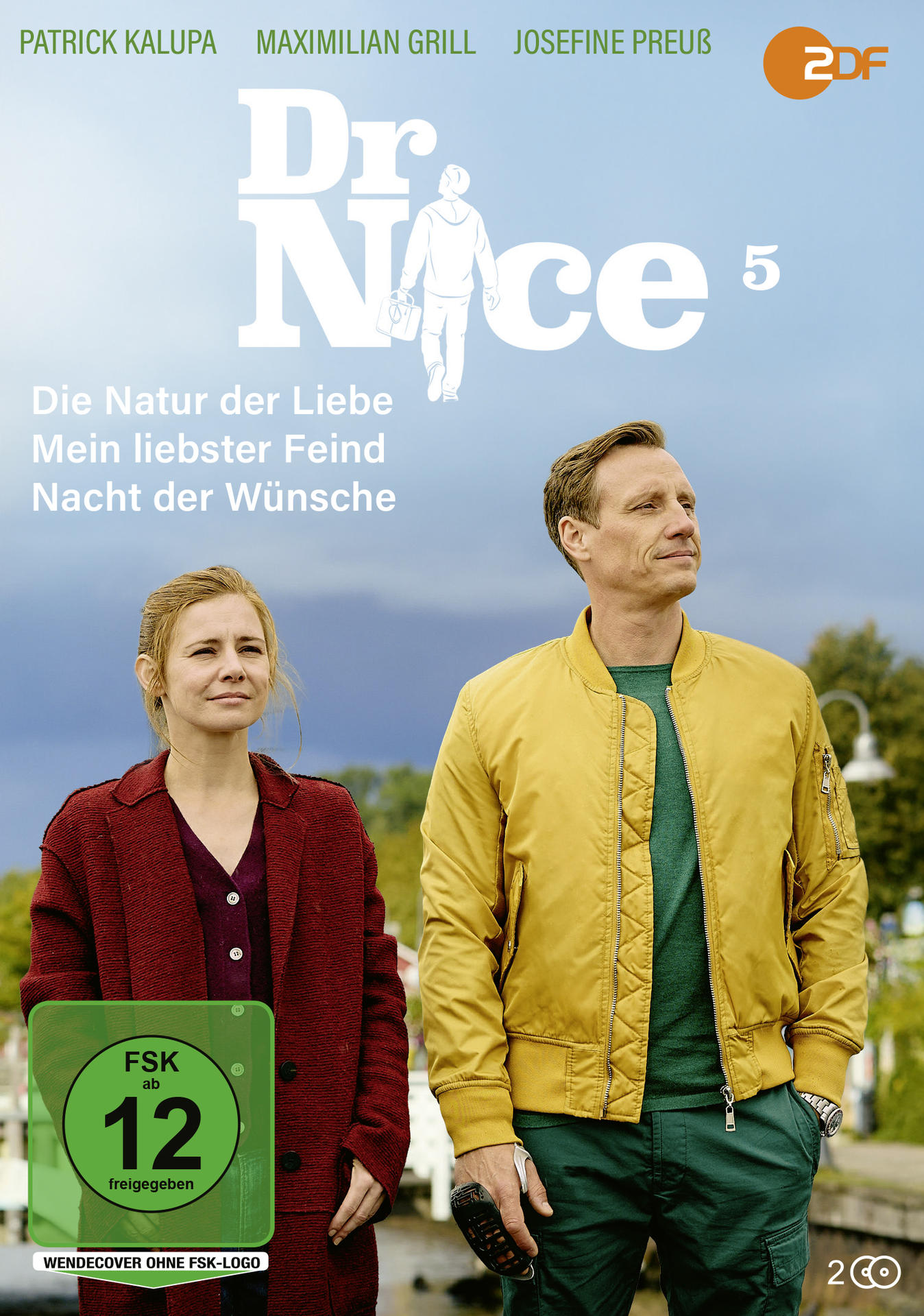 Poster für Dr. Nice 5 mit zwei Personen, Titel und dem 2DF-Logo. Eine Bewertung von FSK ab 12 ist ebenfalls sichtbar.