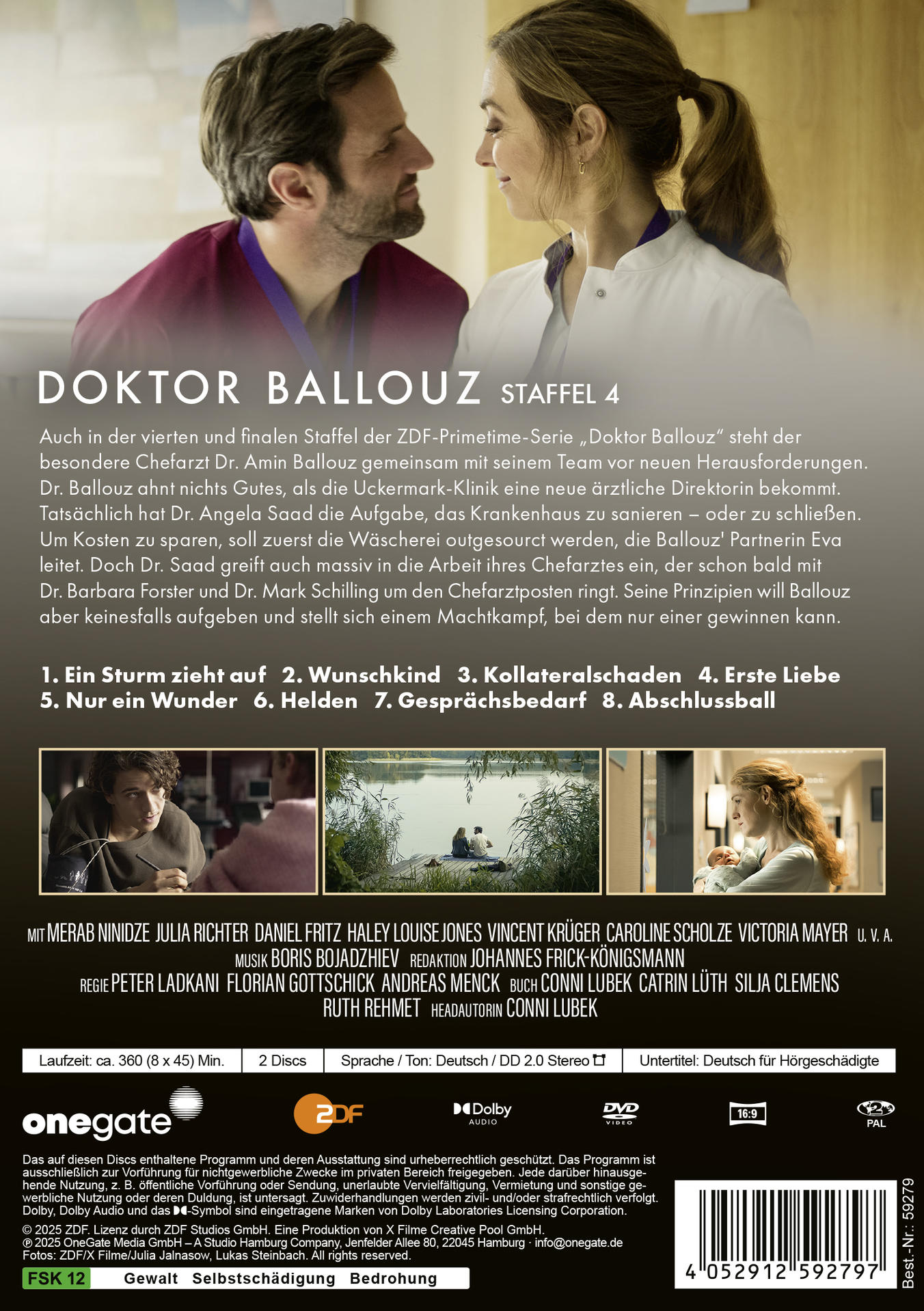 DVD-Cover. Mann und Frau, die sich ansehen, zeigen einen Titel. Weitere Bilder sind unten.