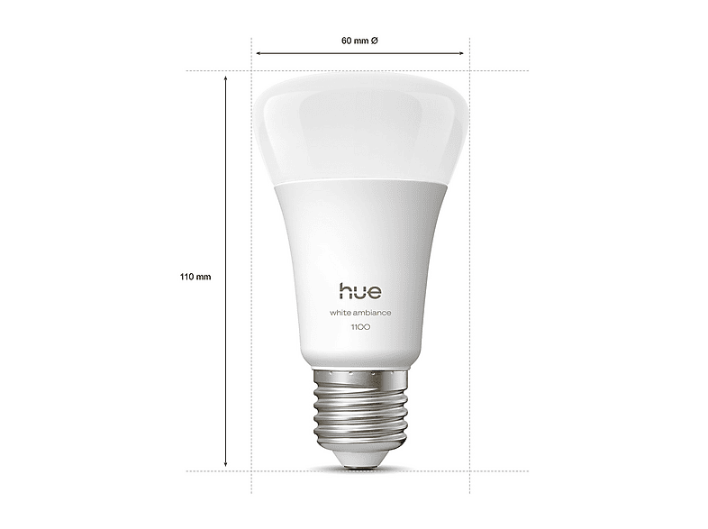 PHILIPS Hue White Ambiance E27 Smarte Lampe Doppelpack Lichtquelle Warmweißes Licht