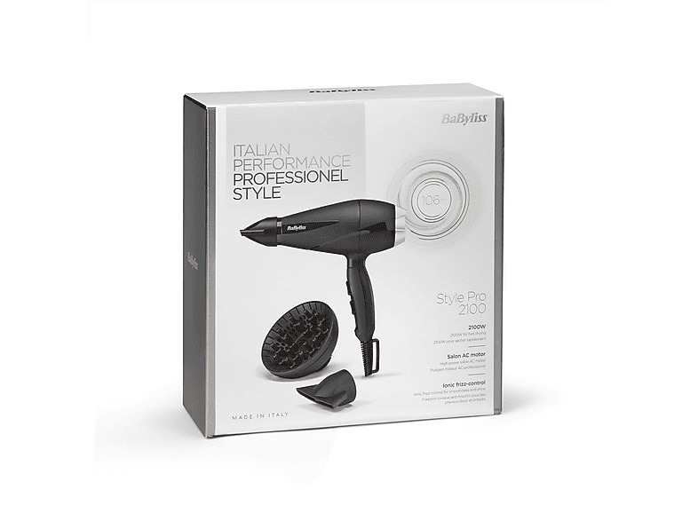 Babyliss D6710DE Style Pro Haarföhn Schwarz (2100 Watt) — Foto 5 von 5