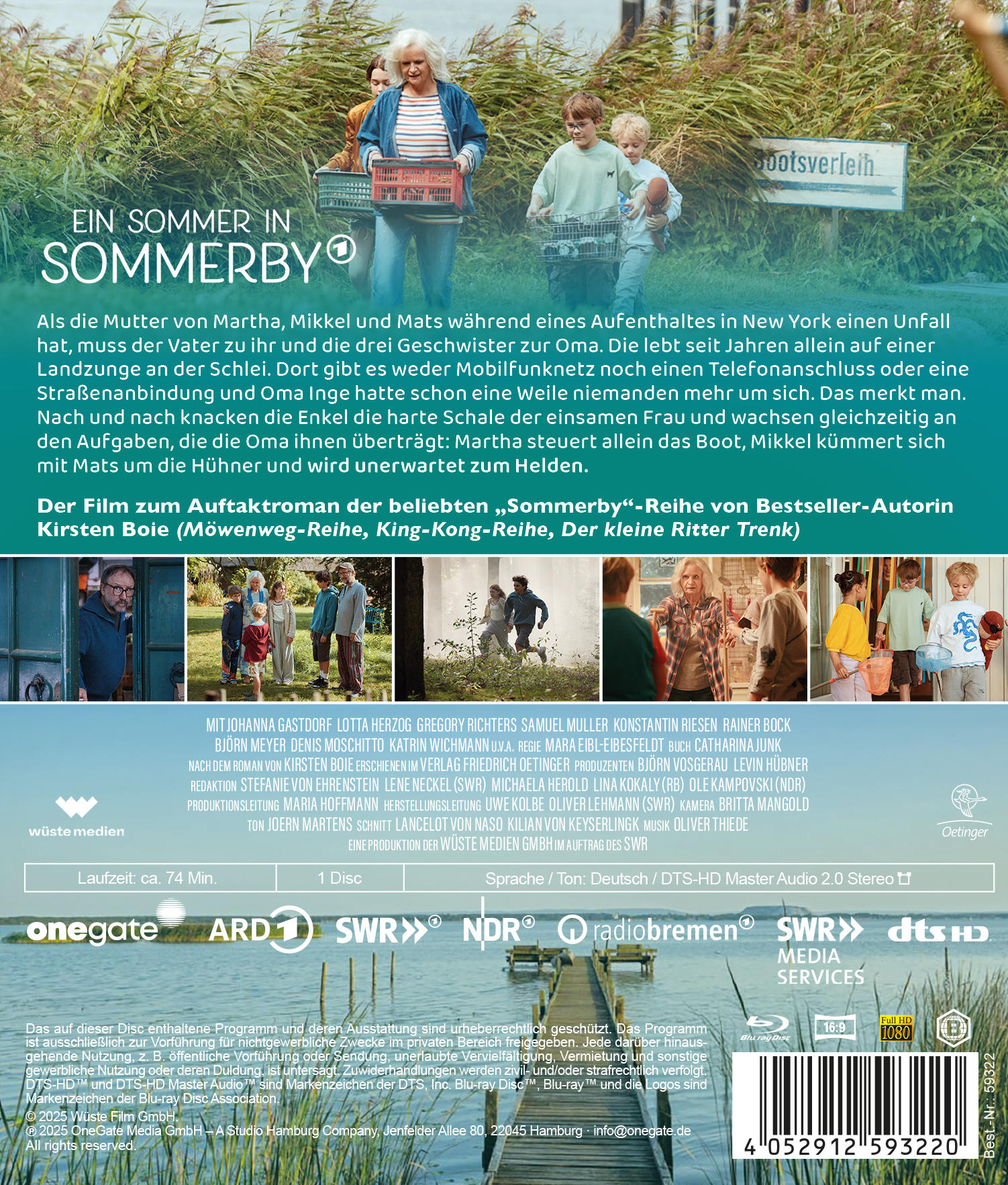 Ein Filmplakat zeigt eine Frau und Kinder, die Kisten tragen.