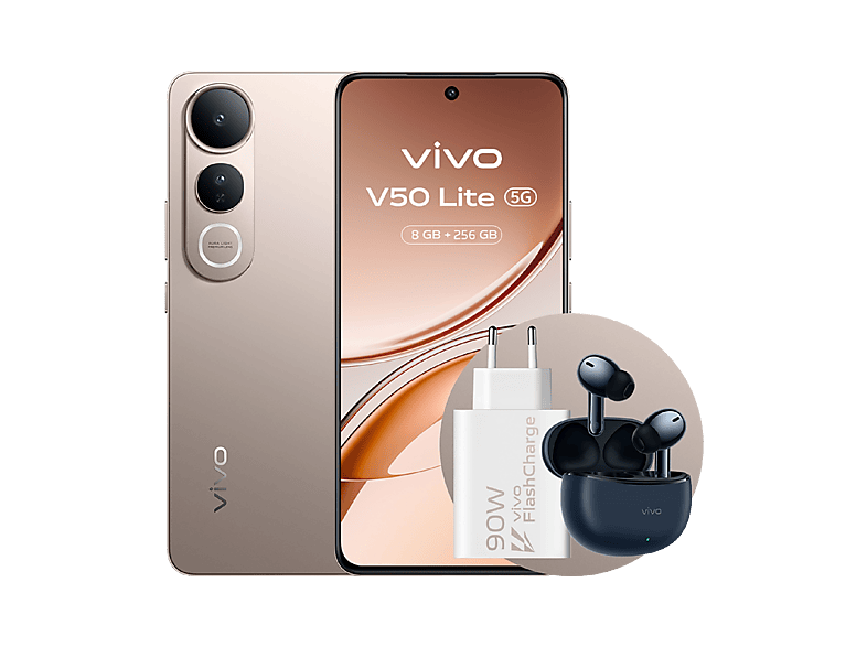 vivo V50 Lite 5G special pack, 256 GB, Gold Smartphone