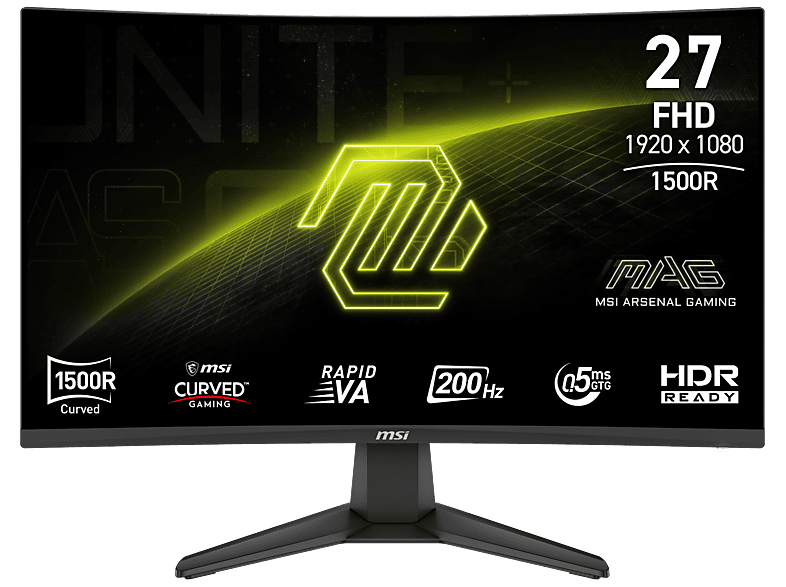 MSI MAG 276CF E20, 27 Full-HD, 200 Hz, 0.5 ms GtG, VA, Curvo 1500R, Adaptive-Sync, HDR Ready