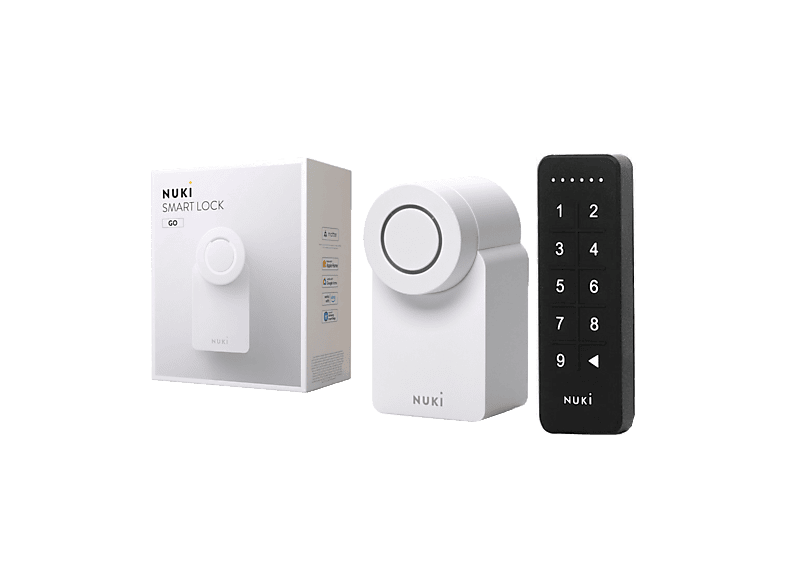 Cerradura electrónica - NUKI Smartlock Go + Keypad 1, Acceso Sin Llaves, Para iOS y Android, Plata