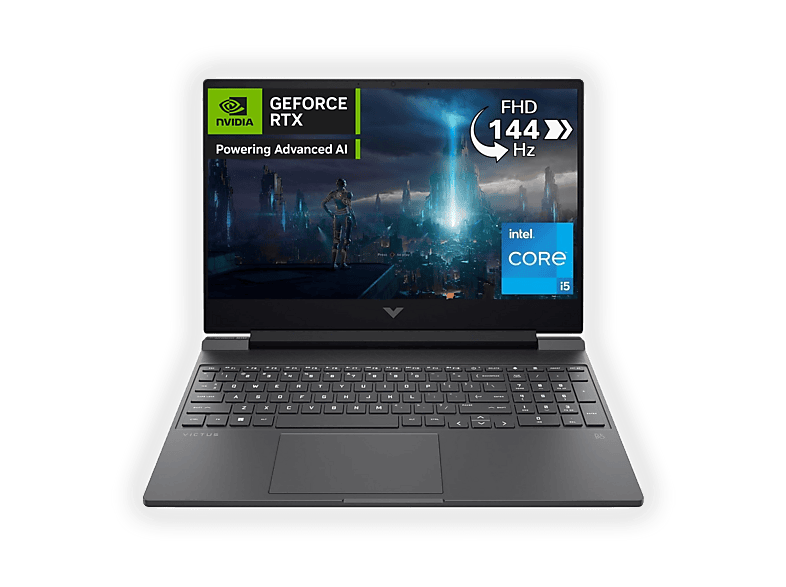 HP Victus 15-Fa2016Nl Notebook Gaming, 15,6", processore Intel Core I5 13420H, Nvidia GeForce Rtx 5050, RAM 16 GB, 512 GB Ssd, Mica Silver,
