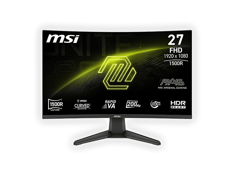 MSI MAG 276CF E20 Monitor Gaming Curvo, 27 ", Full-HD, 1920 x 1080 Pixel, tempo di risposta 0,5 ms, refresh rate 200 Hz