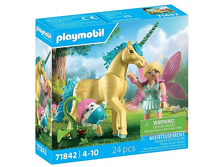 Playmobil 71842 Magic Unicorns: Sammeleinhorn Sonnenscheinblüte mit Fee (Ab 4 Jahren); Spielset