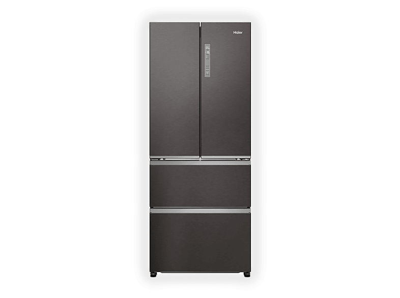 Frigorifero americano HAIER HFR3718ENMD, Sistema raffreddamento frigorifero: No Frost; congelatore: Frost, Capacità netta totale 402 l, Rumorosità: 37 dB(A), Dimensioni: L 68,8 cm A 177,5 P 70 cm, Inox Dark, Classe E