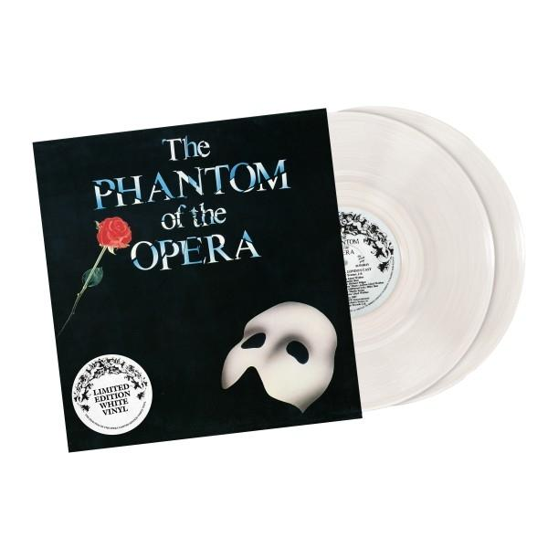 Das Album „The Phantom of the Opera“. Schwarzer Umschlag mit Titel, Rose, Maske und weißen Vinylplatten. Limitierte Auflage.