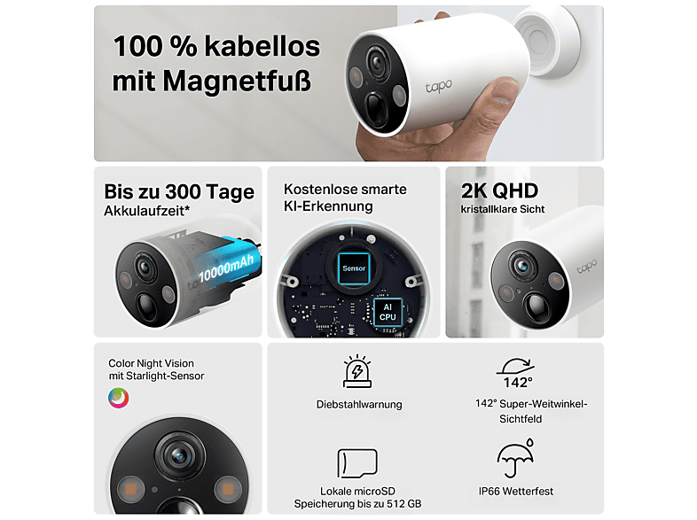 Thumbnail - TAPO C425, 2-Pack, Smarte Außenkamera