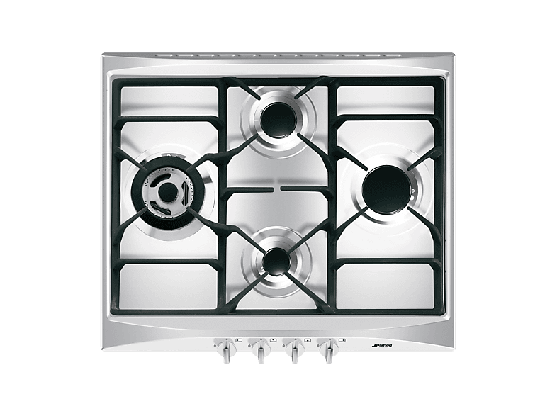 Smeg Sr264Xgh2 Piano Cottura Gas, 4 zone di cotura, dimensioni: L 60 cm, P 50,3 piano in Acciaio inossidabile, Inox