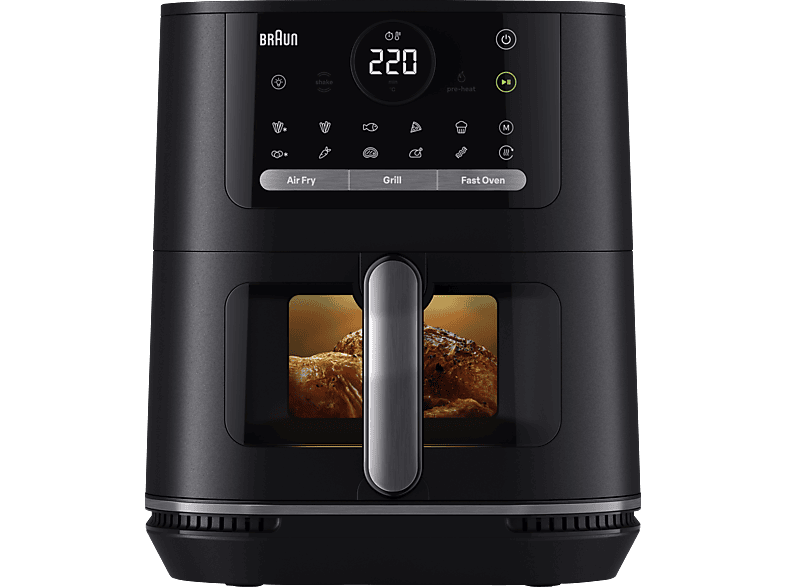 BRAUN MultiFry 5 HF 5075I BK mit PFAS-freier Keramikbeschichtung des Garkorbs, Heißluftfritteuse