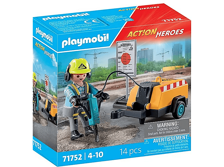 Playmobil 71752 City Action: Bauarbeiter mit Meißel (Ab 4 Jahren); Spielfigur