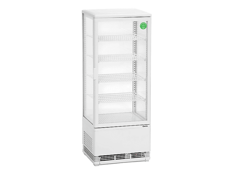 BARTSCHER Mini-Kühlvitrine 98L Kühlschrank (C, 1105 mm hoch, Weiß)