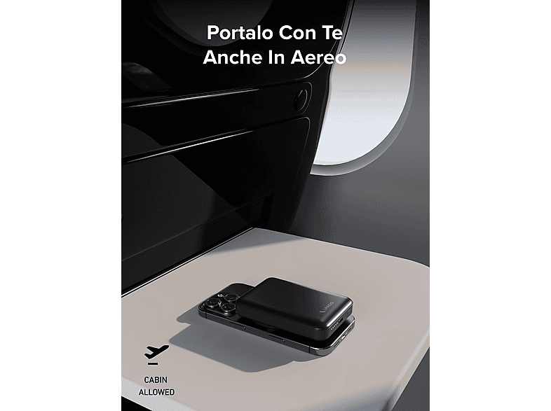 Power Bank 10000 MAh Con Mag-Safe E Ricarica Rapida 15W – Cavi USB-C E Lightning Integrati, Per IPhone E Samsung