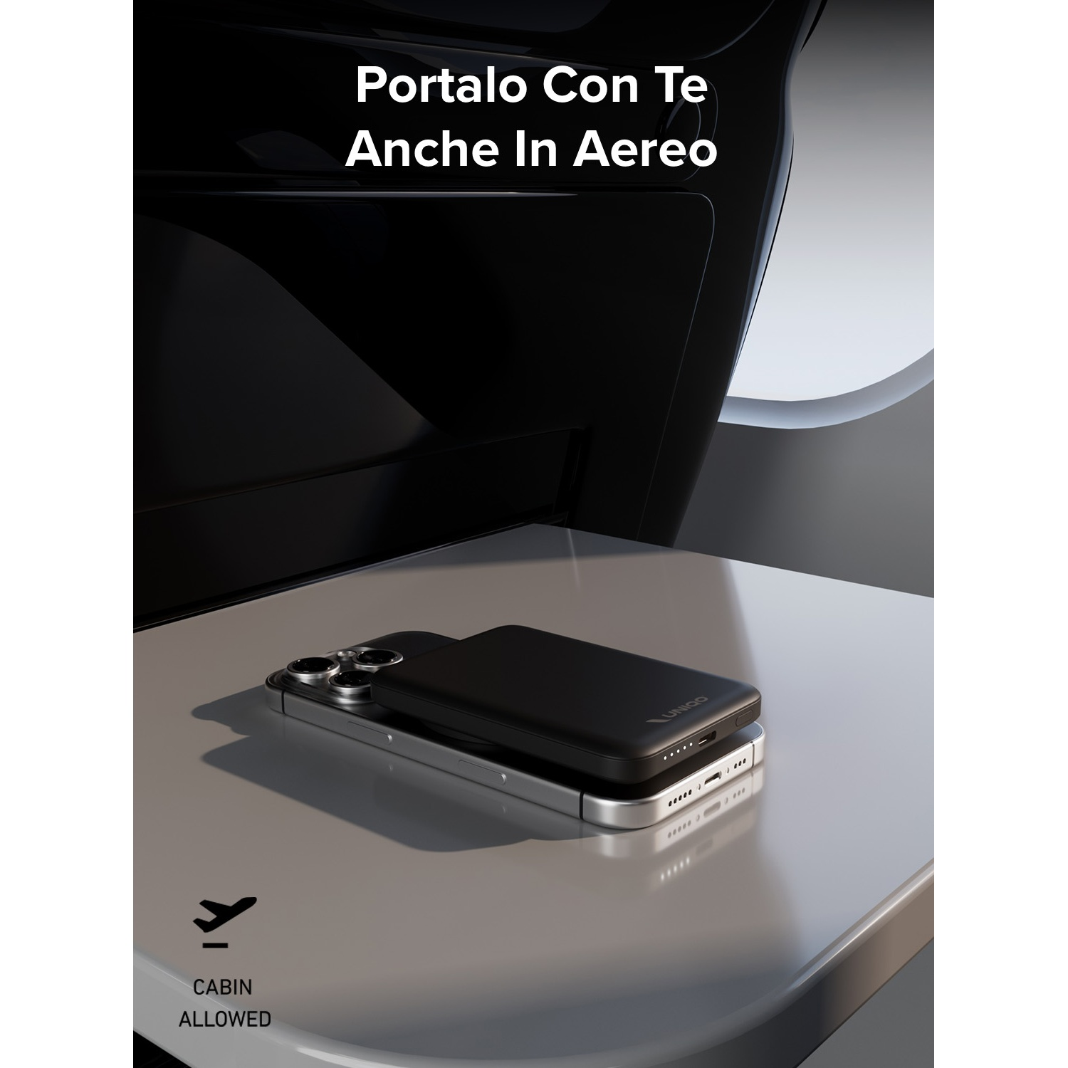 UNIQO Power Mag 5K - 5000mAh Powerbank, 15W Draadloos Opladen