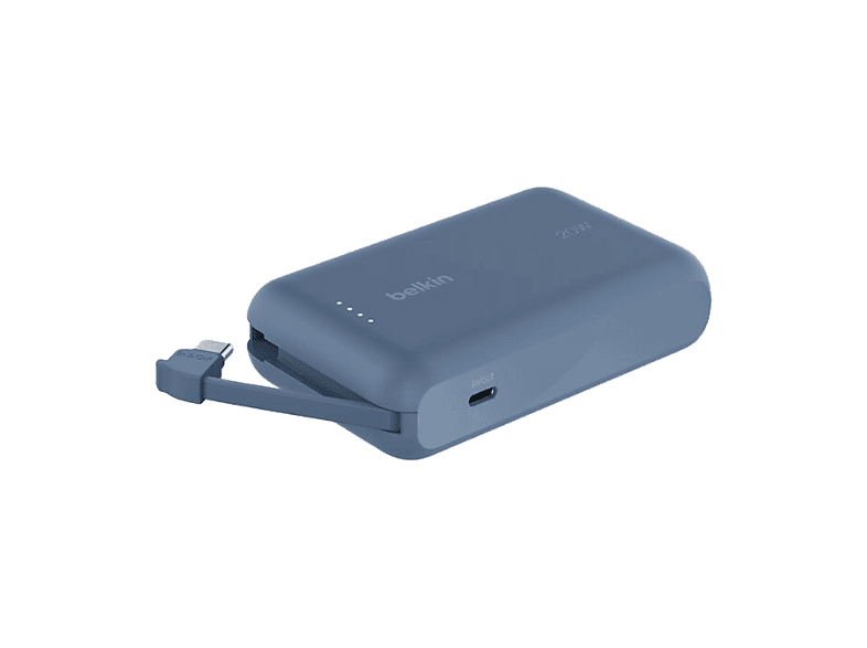 Belkin BPB021hqBL, 10000 mAh, 1x USB-C, Cable Integrado, Carga Rápida, 20W, Azul