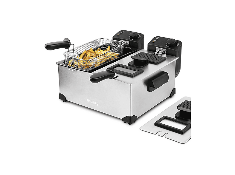 H.KOENIG DFX600 FRIGGITRICE, Max potenza 3600 W, argento