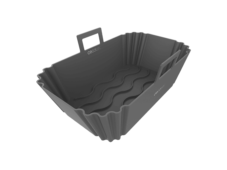 Accesorio freidora - Cecotec Cecofry TwinBucket, Pack de 2 moldes silicona rectangulares para aire, Negro