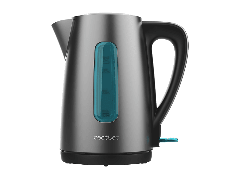 Hervidor de agua - Cecotec Thermosense 210 Steel, 2200W, Depósito 1.7 l, Base con giro 360º, Interior acero inoxidable, Fácil manejo, Gris