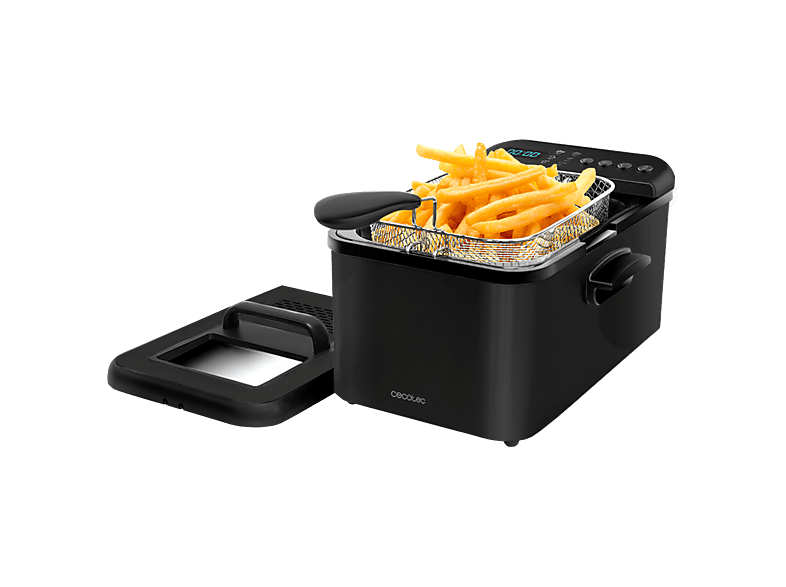 Freidora con aceite - Cecotec Cleanfry Luxury 4000, 4,2 L, 3270 W, Acero Inoxidable, 5 Programas Preestablecidos, Filtro OilCleaner, Negro