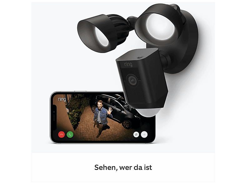 Thumbnail - RING Floodlight Cam Wired Plus - Black, Überwachungskamera