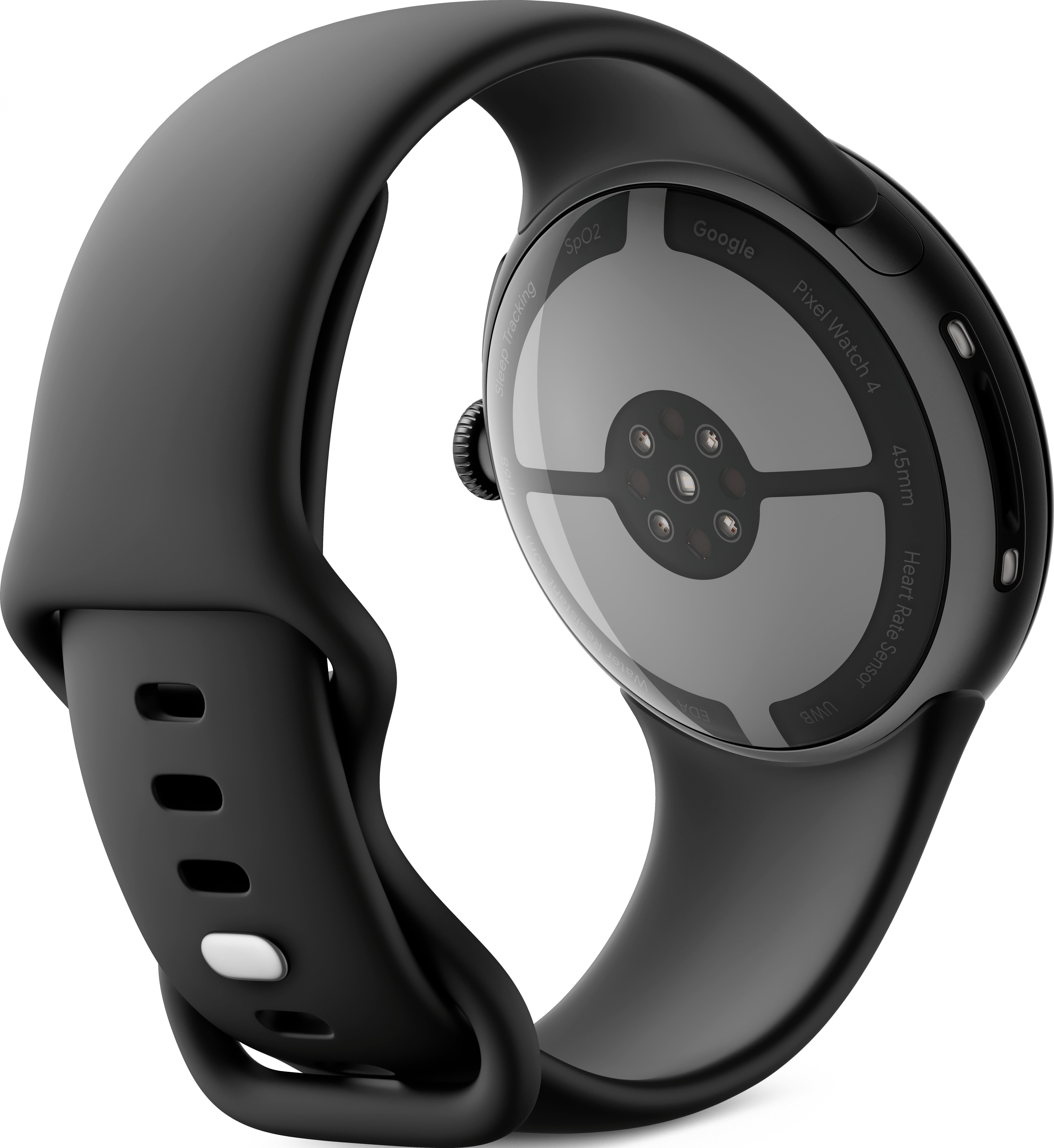 Google Pixel Watch 4 nera. Caratteristiche: sensore di frequenza cardiaca, SpO2, monitoraggio del sonno e resistenza all'acqua.
