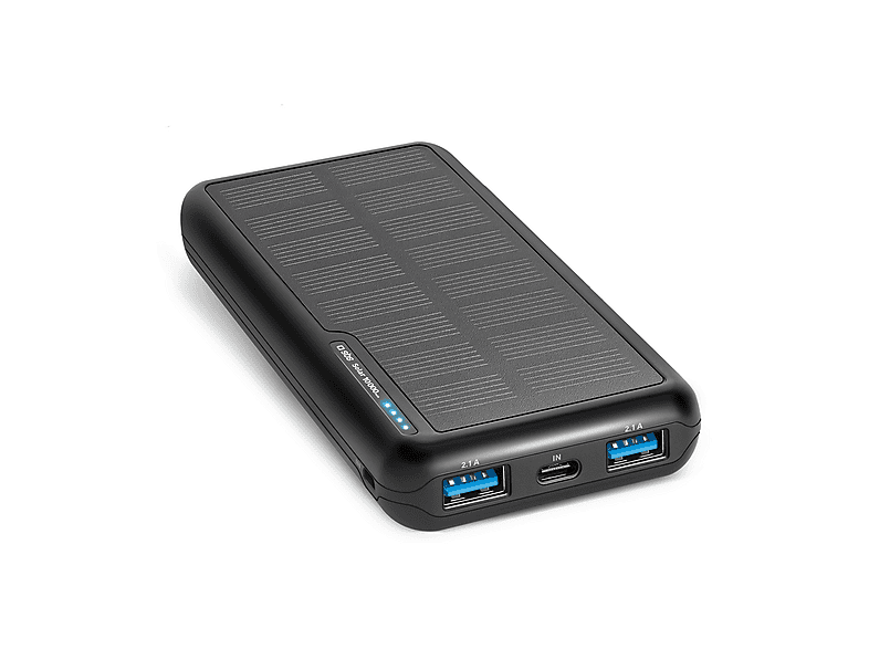 Powerbank solare SBS con Pannello Solare 10000 mAh, Nero
