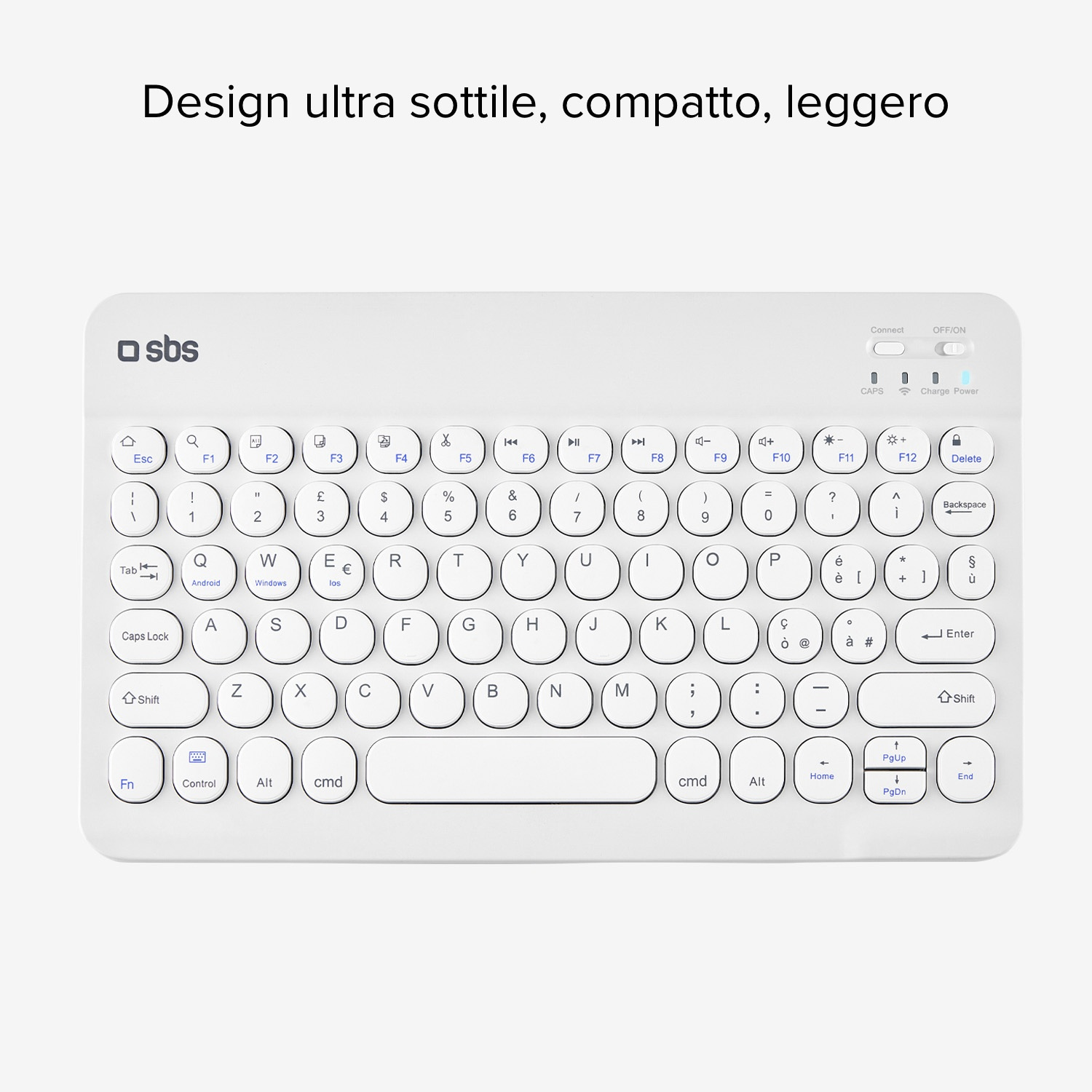 Tastiera Bluetooth Ultra-Sottile – Universale Per Tablet PC Smartphone, Compatibile IOS/Windows/Android, 80 Tasti, Batteria Ricaricabile, Colore Nero