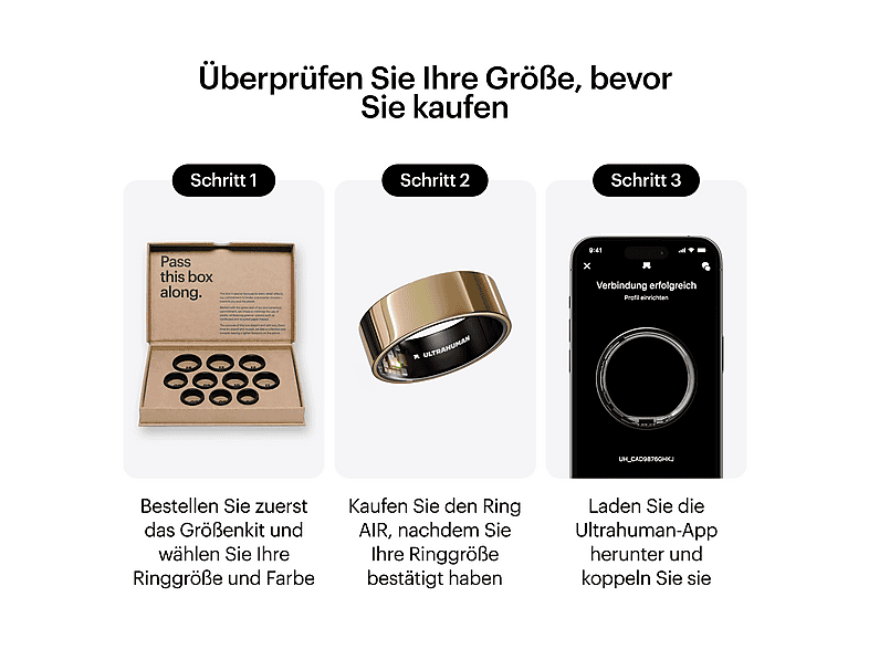 ULTRAHUMAN Ring AIR – Schlaf- und Fitness-Tracker, Smart für Frauen Männer, Bionic Gold (Größe 8) Smartring
