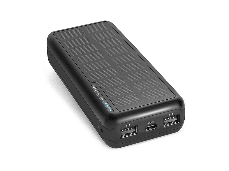 Powerbank solare SBS con Pannello Solare 20000 mAh, Nero