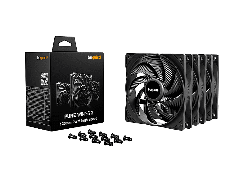 LISTAN Pure Wings 3 120 mm PWM high-speed CPU Kühlung, Triple Pack, Schwarz — Foto 3 von 3