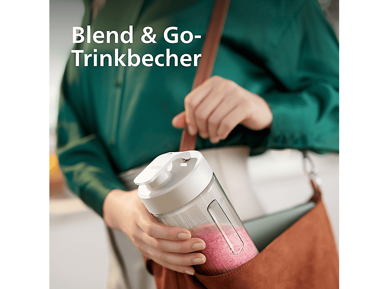 Philips HR2670/00 Opal Standmixer mit Blend & Go-Trinkbecher (Schwarz, 350 Watt, 0.6l effektives Volumen, max. 0.8 l) — Foto 5 von 5