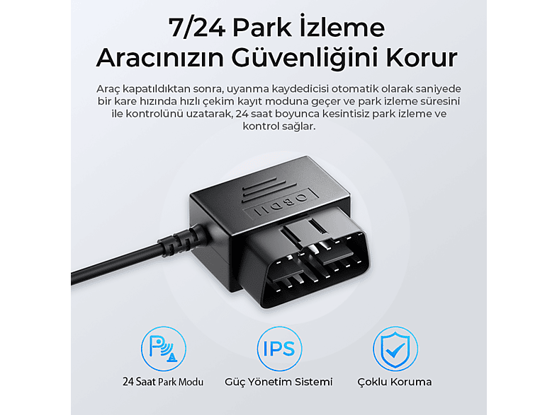 AZDOME Obd Hardwire Kit Type-C Giriş 7/24 Park Modu Destekli Güç