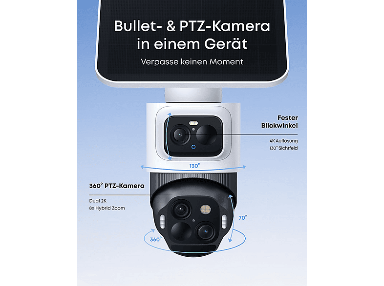 Anker Eufy eufyCam S4 2-Cam Kit (inkl. HomeBASE S380), Überwachungskamera (Anzahl Kameras: 2, für Außen, Nachtsichtfunktion, Akkubetrieb, Neigbar, rotierbar, Schwenkbar, Weiß) — Foto 2 von 5
