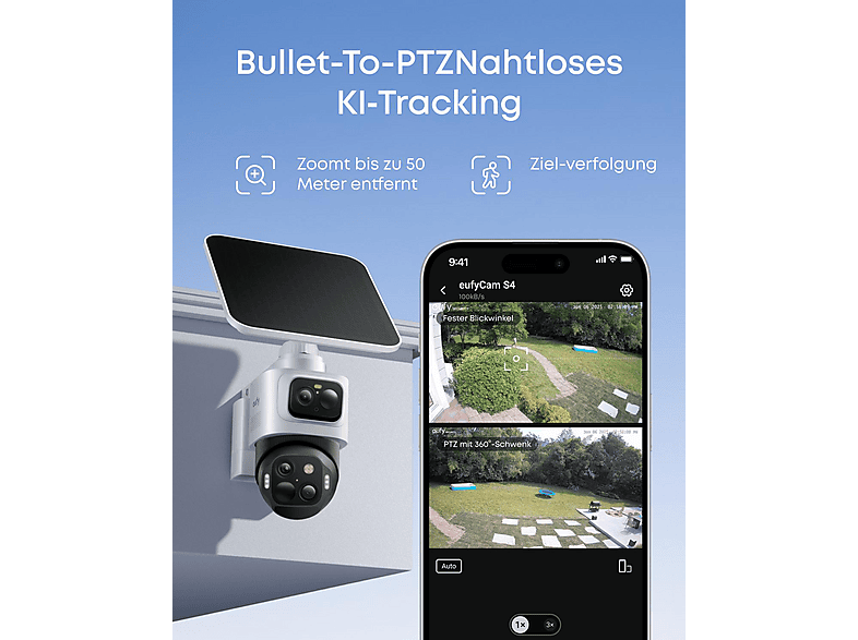 Anker Eufy eufyCam S4 2-Cam Kit (inkl. HomeBASE S380), Überwachungskamera (Anzahl Kameras: 2, für Außen, Nachtsichtfunktion, Akkubetrieb, Neigbar, rotierbar, Schwenkbar, Weiß) — Foto 3 von 5