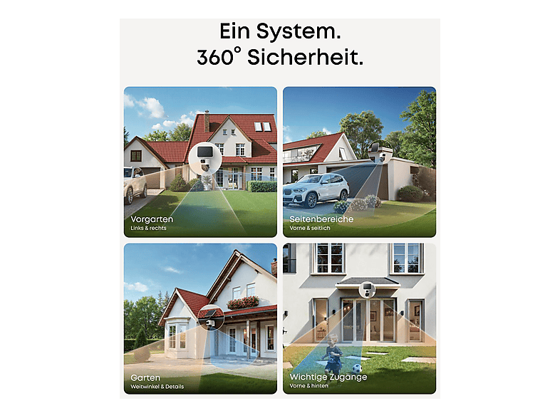 Anker Eufy eufyCam S4 2-Cam Kit (inkl. HomeBASE S380), Überwachungskamera (Anzahl Kameras: 2, für Außen, Nachtsichtfunktion, Akkubetrieb, Neigbar, rotierbar, Schwenkbar, Weiß) — Foto 5 von 5