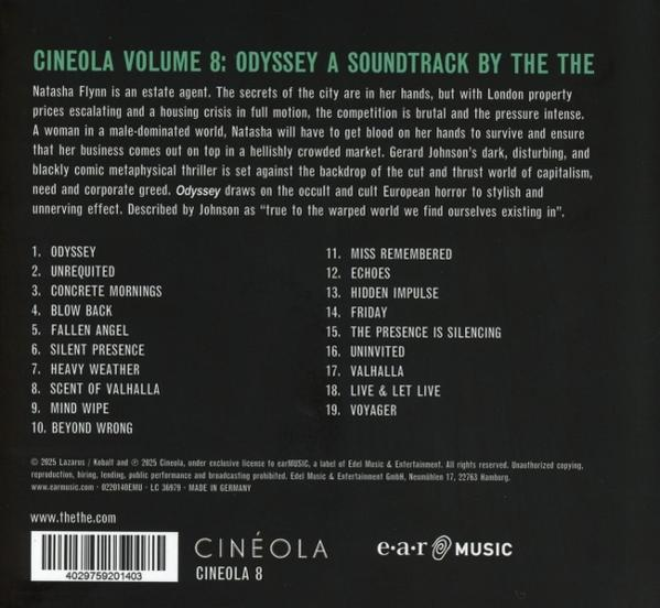 Albumcover mit Text. Titel: Cineola Volume 8. Listet 19 Tracks auf. Enthält Urheberrechts- und Musiklabelinformationen.