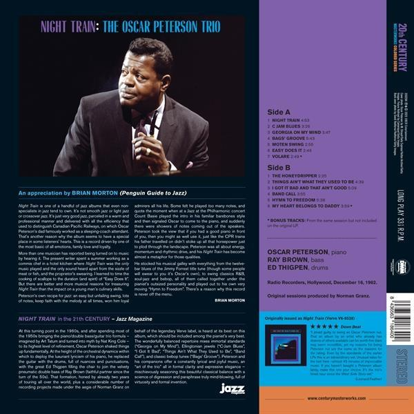 Albumcover: Oscar Peterson im Anzug am Klavier. Text enthält Albumtitel, Titelliste und Credits.