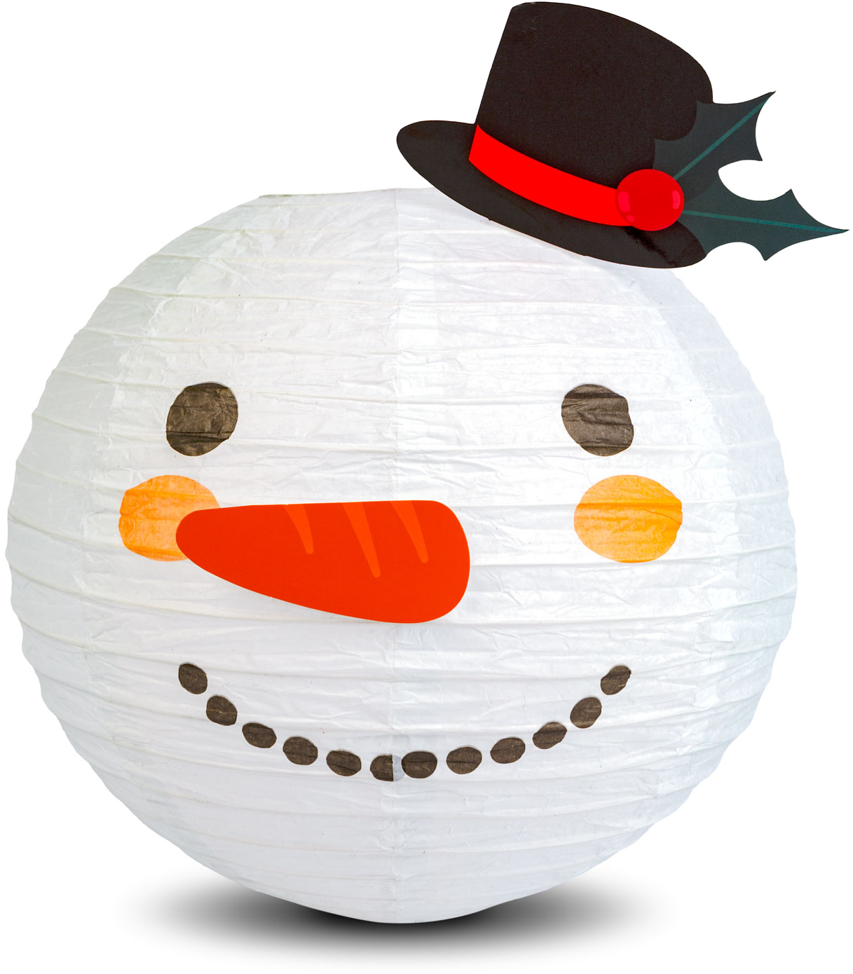 @HOME-XMAS Karácsonyi lampion, hóember, papír, 30 cm (59739B)