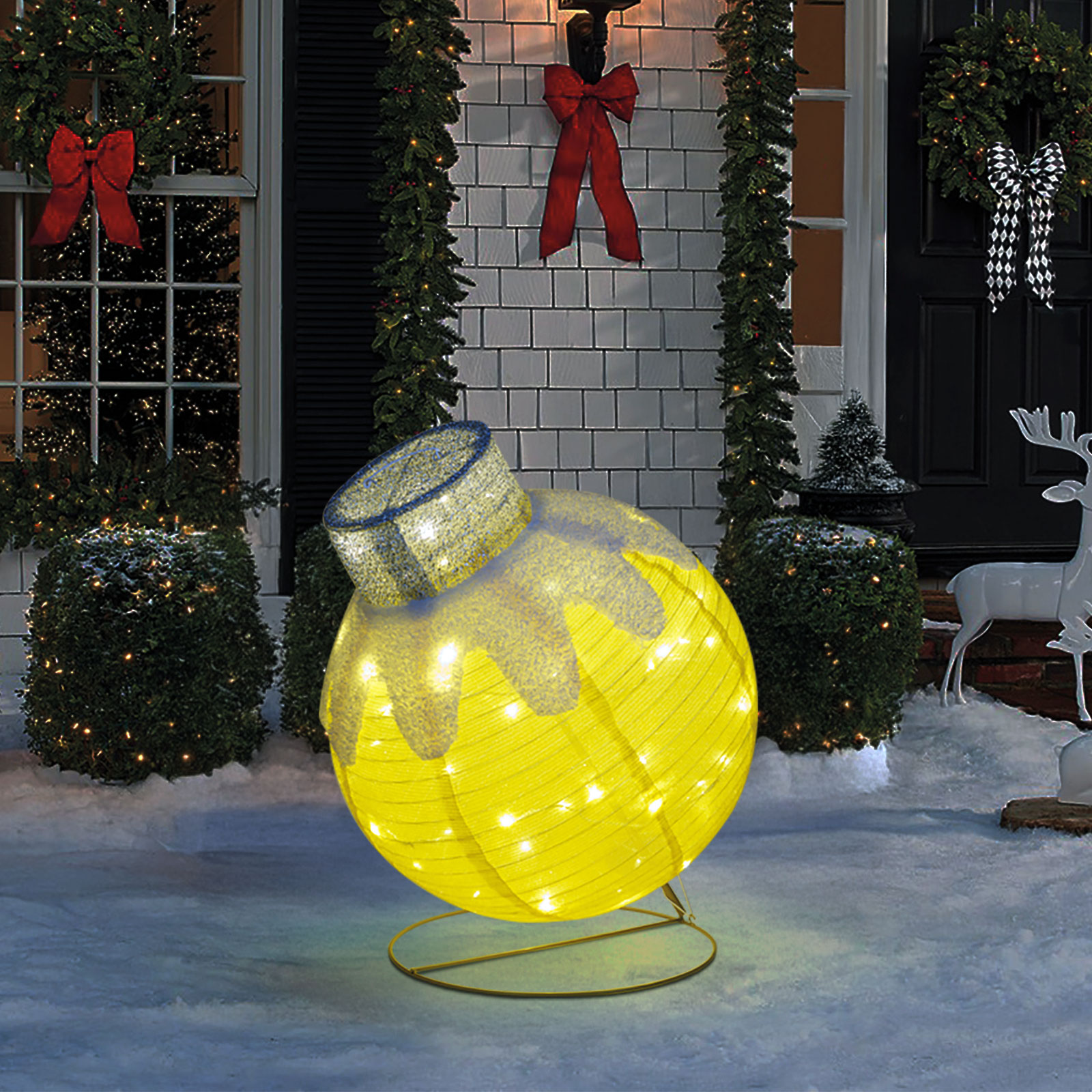 @HOME-XMAS Világító dekoráció, gömbdísz, 60 LED, x 83 cm, arany, 100-200V (59772A)