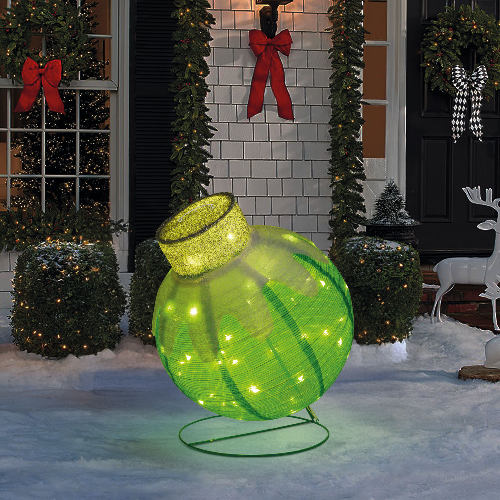 @HOME-XMAS Világító dekoráció, gömbdísz, 60 LED, x 83 cm, zöld, 100-200V (59772B)