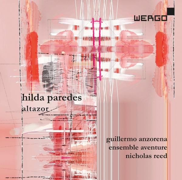 Albumcover mit rosa und rotem, abstraktem Design. Text enthält 'hilda paredes' und 'altazor'. Das Wergo-Logo ist oben.