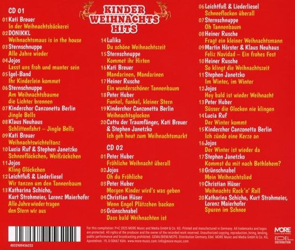CD-Cover. Roter Hintergrund mit weißem Text. Enthält eine Weihnachtsmusik-Zusammenstellung.