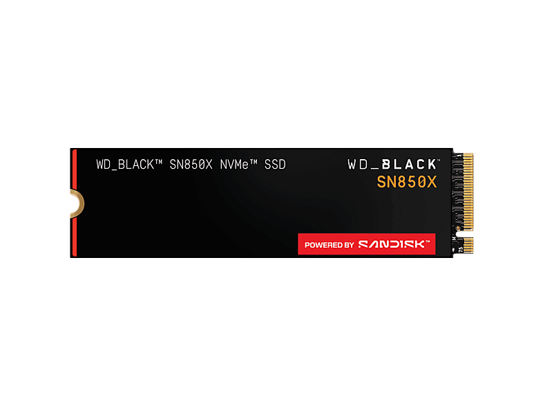 Western Digital WD_BLACK SN850X NVMe SSD, Hasta 7300 MB/s lectura, M.2 2280, Negro