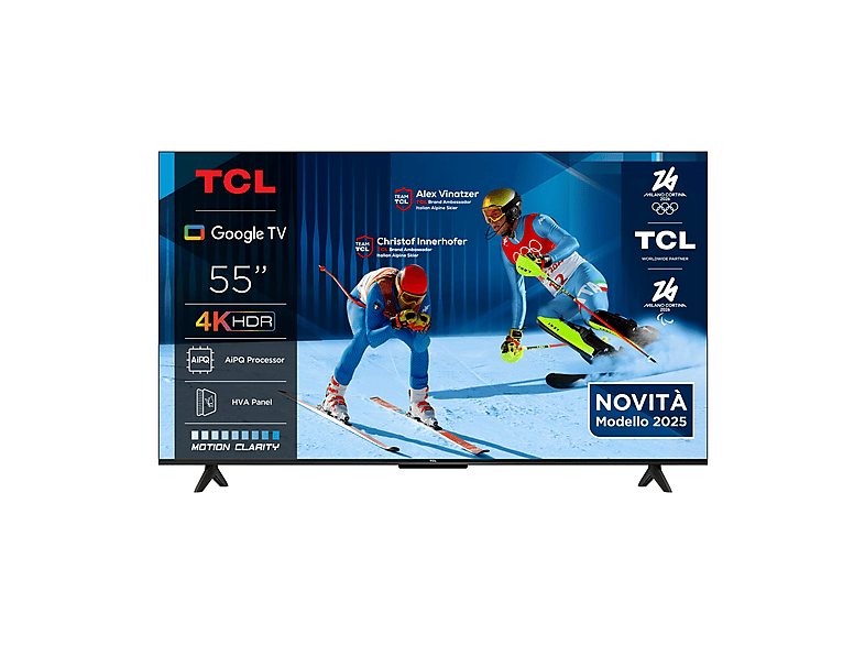 TCL 55P6K, Smart TV LED 55’’, 4K Uhd, Dolby Audio, Design Senza Bordi