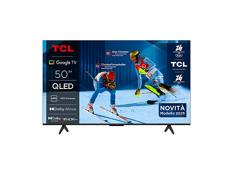 TCL 50P7K TV QDLED, SMART TV, 50 ", QD-LED, Processore AiPQ, Metallico, Classe F