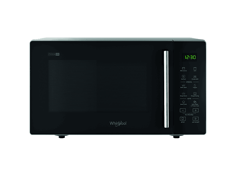 REACONDICIONADO Seminuevo Muy bueno Microondas con grill - Whirlpool MWP 253 SB, 900 W, 7 Niveles, 25 l, Auto cook, Pantalla táctil, Grill de cuarzo