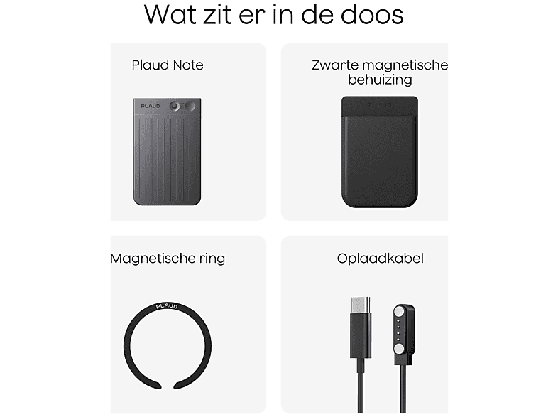 2 stuks) kabel voor PLAUD Note AI voice recorder, stabiele magnetische