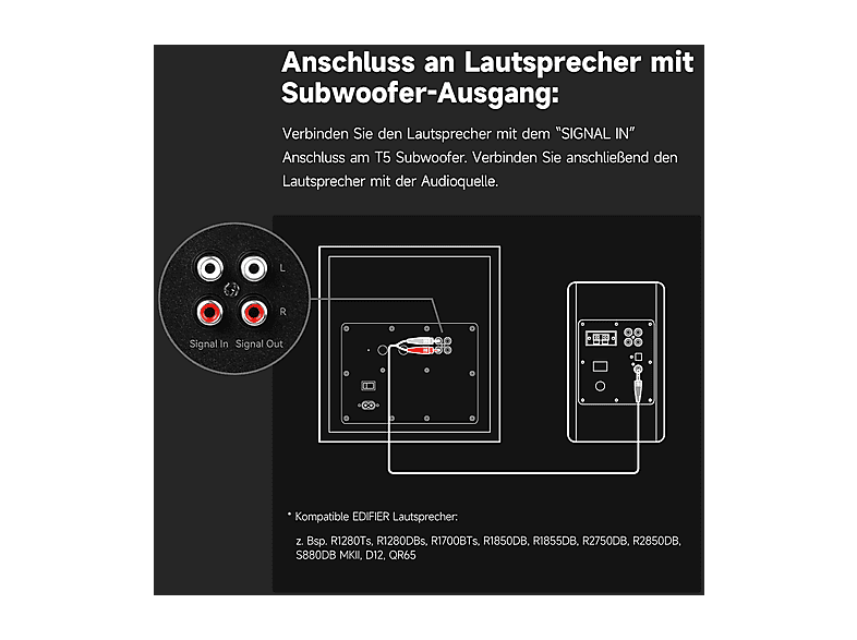 Thumbnail - EDIFIER T5 Aktiver Subwoofer (Subwoofer, Schwarz